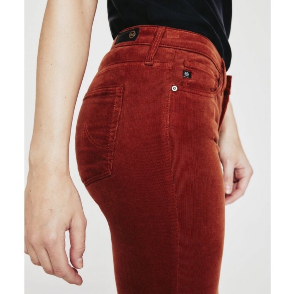 AG Adriano Goldschmied Maroon Velvet Corduroy Pant